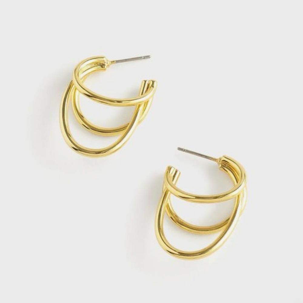 NWT Madewell Triple Hoop Earrings - Picture 2 of 5